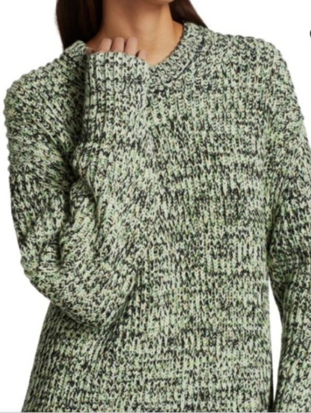 NWT Proenza Shouler Green Marled Crewneck Sweater Size XS